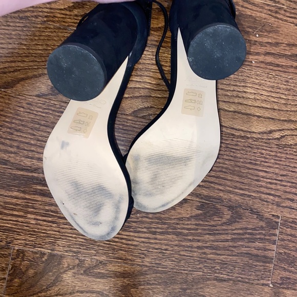 Black Suede 3.25” Round Heeled Sandal - Picture 3 of 3